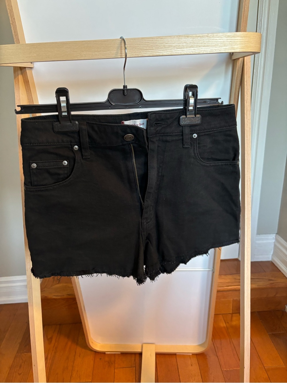 Aritzia Sunday Best Black Denim Cutoff Shorts